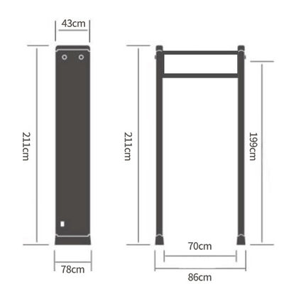 Multiple Zone Walk Through Metal Detector Contraband Security Check Gate